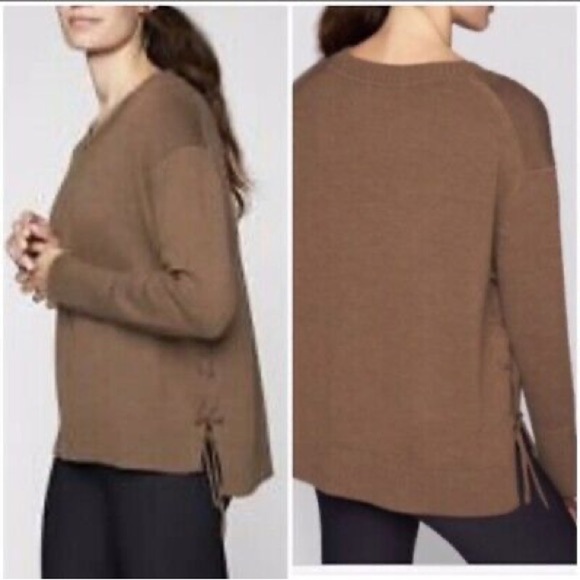 Athleta Sweaters - Athleta Nopa Brown Merino Wool Cozy Sweater Side Ties XS